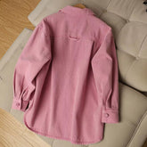 Casual Pink Color Denim Jeans Jacket